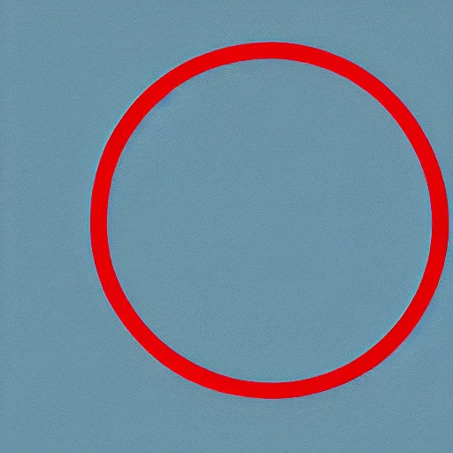 Image similar to a red circle on a white background with a vertical blue line through the center of the circle