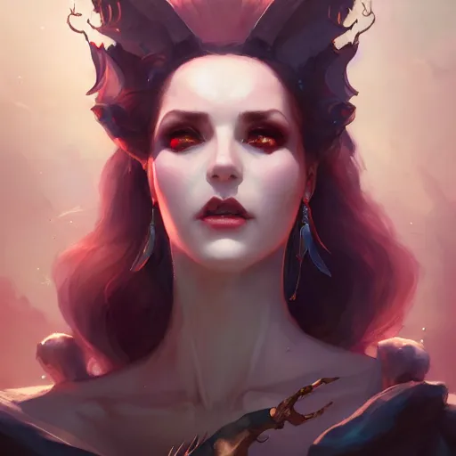 Image similar to a portrait of a beautiful bride of dracula, concept art by pete mohrbacher and wlop and artgerm and guweiz and ilya kuvshinov, digital art, highly detailed, intricate, sci - fi, sharp focus, trending on artstation hq, deviantart, unreal engine 5, 4 k uhd image