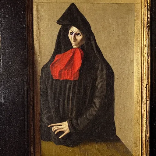 Image similar to portrait of a dark elf dressed in rags, 1 7 th century flemish style oil painting