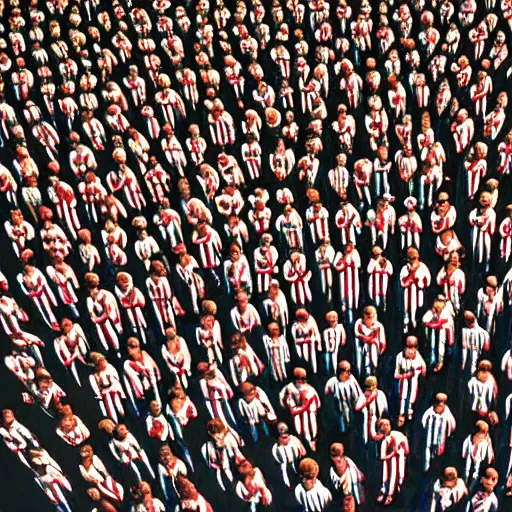 Image similar to highly detailed where's wally? by caravaggio and martin handford wiew from above