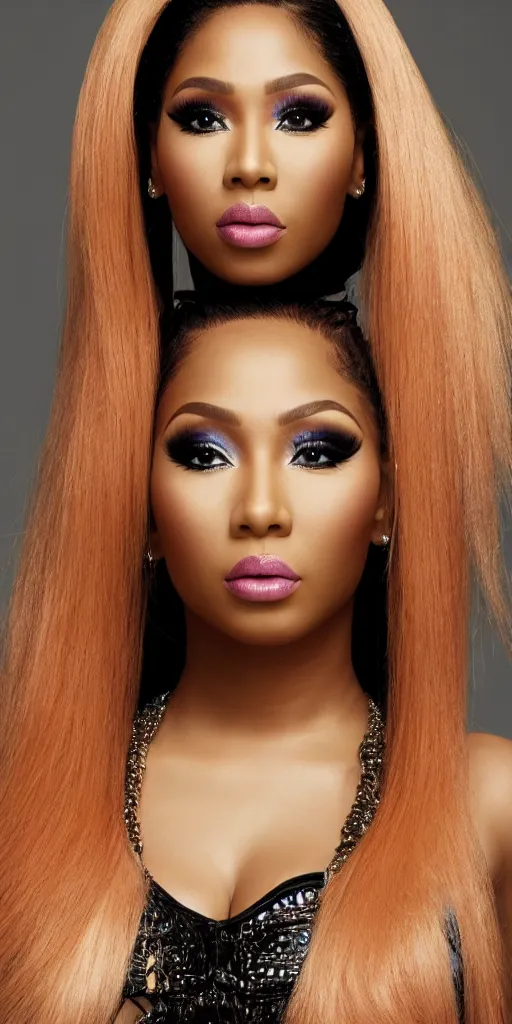 Prompt: a still nicki minaj beautiful face realistic render wide shot