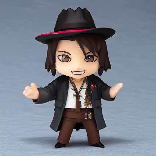 Prompt: johnny depp with a hat as nendoroid, kodak film