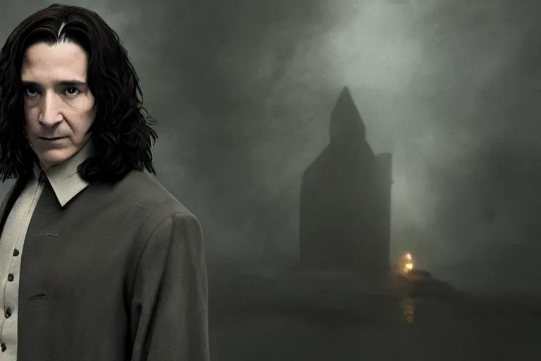 Image similar to film still of Shia LaBeouf as Severus Snape in Harry Potter and the Cursed Child, 4k