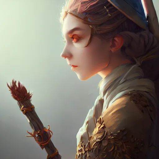 Image similar to an anthropomorphic female rabbit wizard with a staff, fine art, award winning, intricate, elegant, sharp focus, cinematic lighting, highly detailed, digital painting, 8 k concept art, art by guweiz and z. w. gu, masterpiece, trending on artstation, 8 k