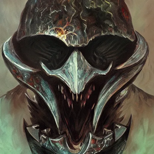 Image similar to portrait of Chaos Eater from Dark Souls, oil on canvas