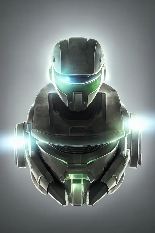 Image similar to robot ninja mask helmet halo master chief radiating a glowing aura global illumination ray tracing hdr fanart arstation by ian pesty and katarzyna da „ bek - chmiel