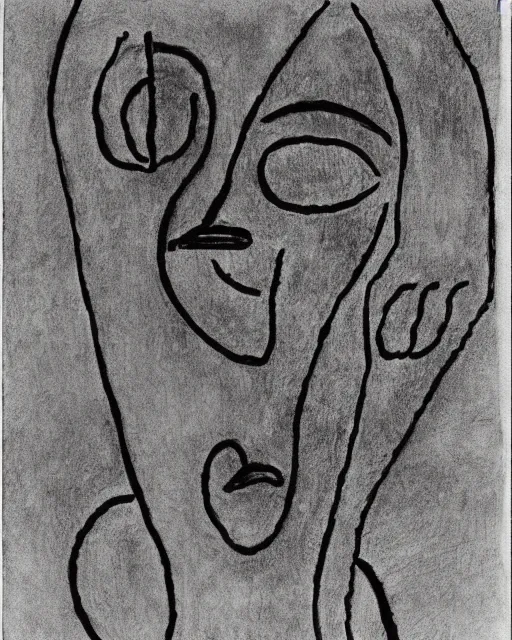 Prompt: portrait of a demon. Line drawing by Jean Cocteau. Ink on paper by Paul Klee.