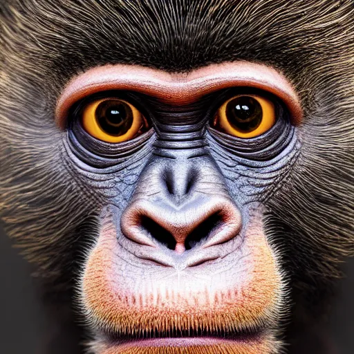 Prompt: a hyperrealistic portrait of a monkey covered with pox, hives, bumps, highly detailed, octane render, national geographic wildlife photo