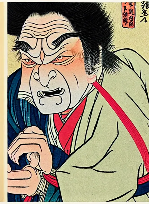 Prompt: peter falk's detective columbo as a yokai illustrated by kawanabe kyosai and toriyama sekien