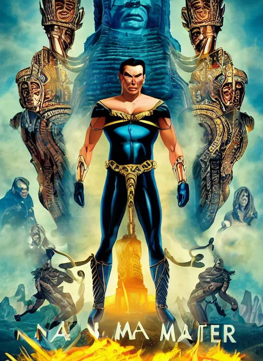 Image similar to a movie poster for a 2020 superhero movie Namor the sub-mariner, about a Mayan Chief, designed by John Alvin