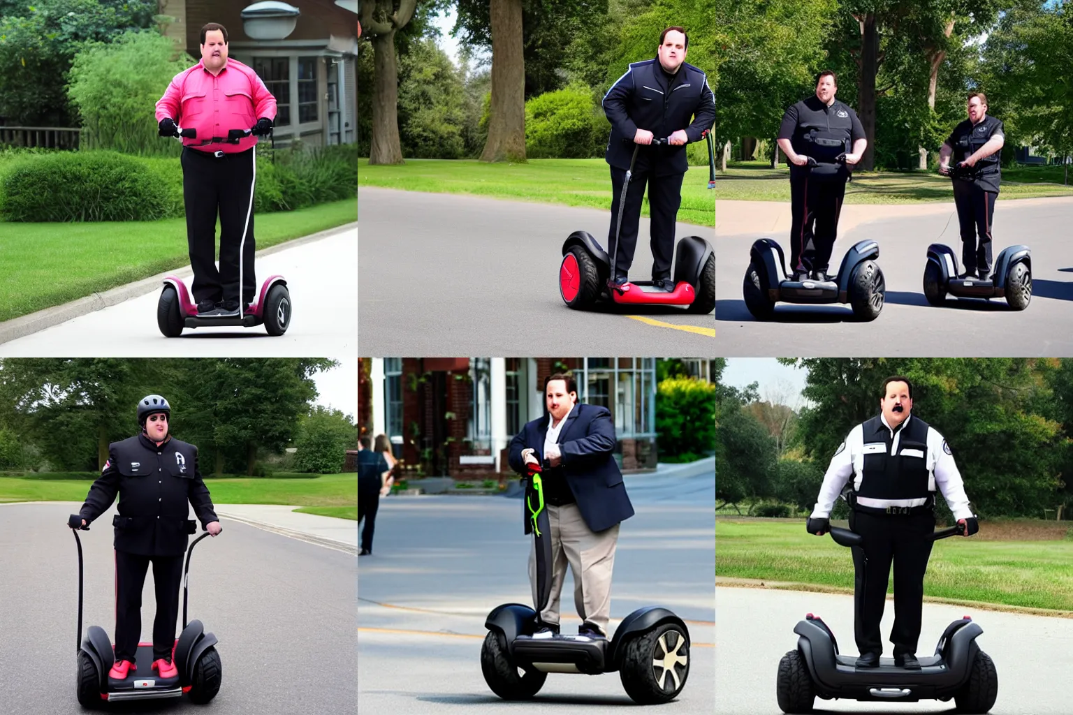 Prompt: paul blart on a segway in E1M1