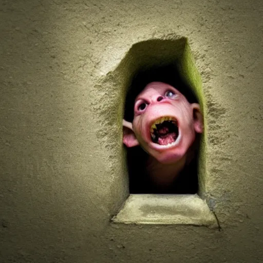 Image similar to goblin inside the wall, photo