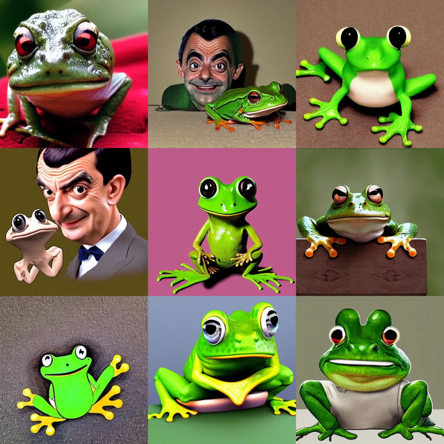 Prompt: Mr. Bean as a frog