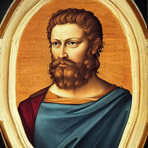 Prompt: a renaissance style portrait painting of Zeus