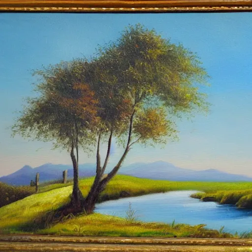 Image similar to a beutiful oil painting of a landscape, landcape