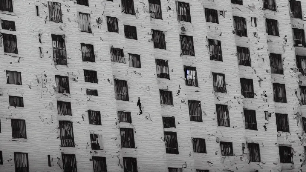 Prompt: thermography photo of people in a building