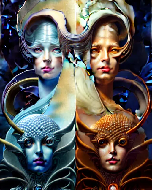 Image similar to a portrait of gemini light and dark fantasy character portrait made of fractals facing each other, ultra realistic, wide angle, intricate details, the fifth element artifacts, highly detailed by peter mohrbacher, hajime sorayama, wayne barlowe, boris vallejo, aaron horkey, gaston bussiere, craig mullins