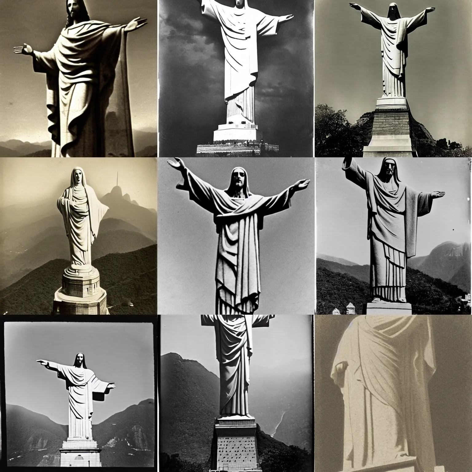 Image similar to Christ the Redeemer statue, 1860s photograph