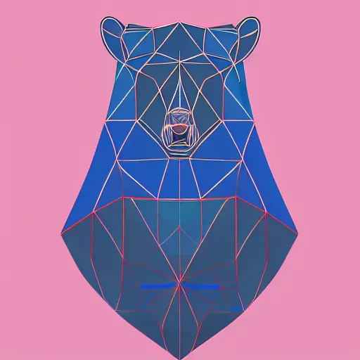 Prompt: geometric bear standing up, visible digital brush strokes, 4k, hi res