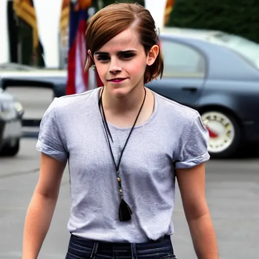 Prompt: Emma Watson as Donald Trump