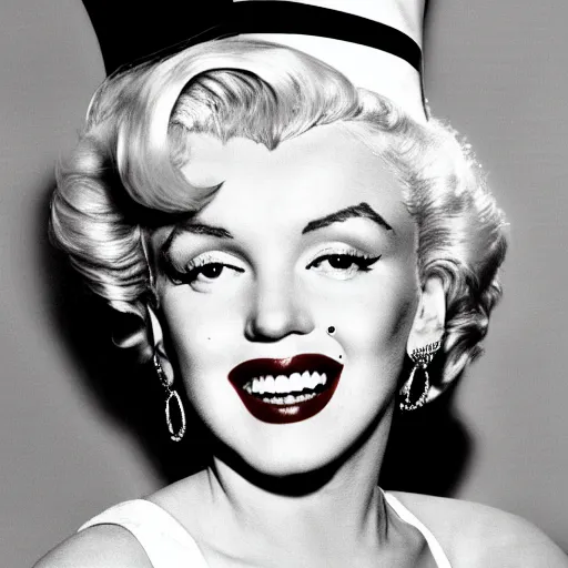 Image similar to marilyn monroe as cat in the hat