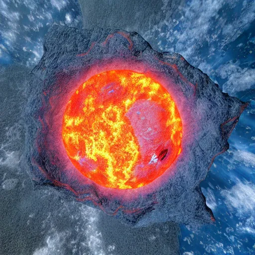 Prompt: picture of planet made of lava taken from the window of a space shuttle in orbit, highly detailed, high quality, bright colors 4 k, unreal engine