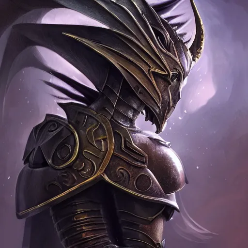 Image similar to stunning cinematic elegant back end shot with and upward angle, of a beautiful female knight, but as an anthropomorphic female dragon, well designed highly detailed cute female dragon head with slick eyes, looking back at the camera, well armored, sharp claws, arms crossed, HD octane render, fantasy, furry art, Artstation, Deviantart, Furaffinity