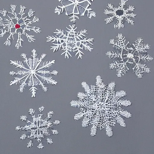 Image similar to ethereal snowflake faces, embroidered in silk. 3840 2160 art