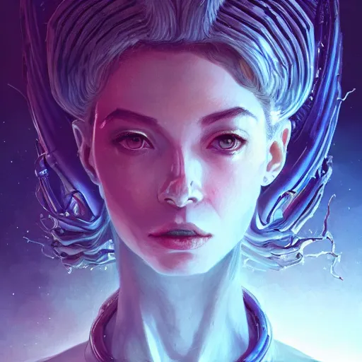 Image similar to alien queen, detailed portrait, intricate complexity, by greg rutkowski, artgerm, ross tran, conrad roset, takato yomamoto, ilya kuvshinov. 4 k, beautiful, cinematic dramatic atmosphere