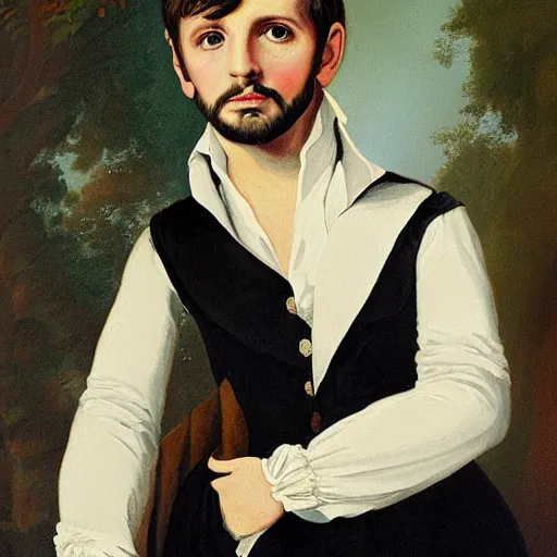 Image similar to regency era painting of a young ringo starr by adam buck