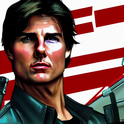 Image similar to Tom Cruise GTA artwork