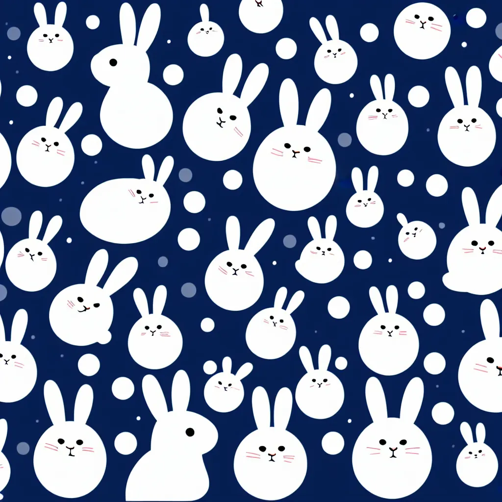 Prompt: the infinite white rabbit, professional vector logo, very cute bunny chasing each other in circles, very clean, very round, very minimalistic, very consistent bezier curves