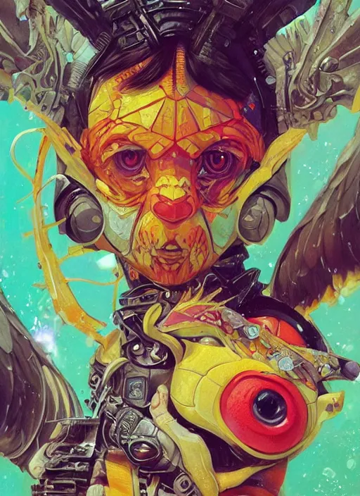 Image similar to beautiful portrait of Agumon, by Tristan Eaton, Stanley Artgermm, Tom Bagshaw, Greg Rutkowski, Carne Griffiths. trending on DeviantArt, face enhance, hyper detailed, trending on Artstation, 8k, masterpiece, graffiti paint, fine detail, full of color, intricate detail, golden ratio illustration