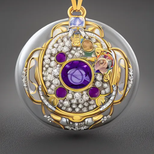 Prompt: antique Sailor Moon objets de vertu in the style of Fabergé c. 19th century, 4k gem stones and precious metals rendered in KeyShot