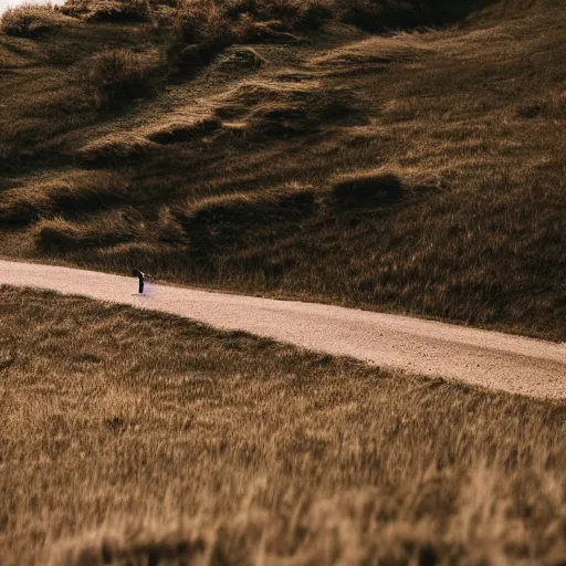 Image similar to a man rolling down an hill