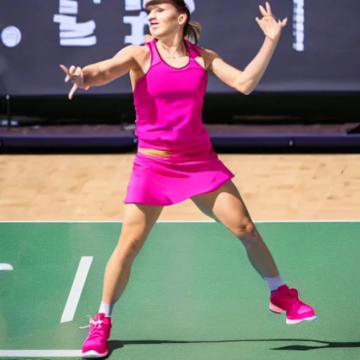 Image similar to Simona Halep playing basketball