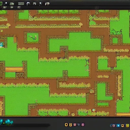 Image similar to level design of a 2 d game, forest theme