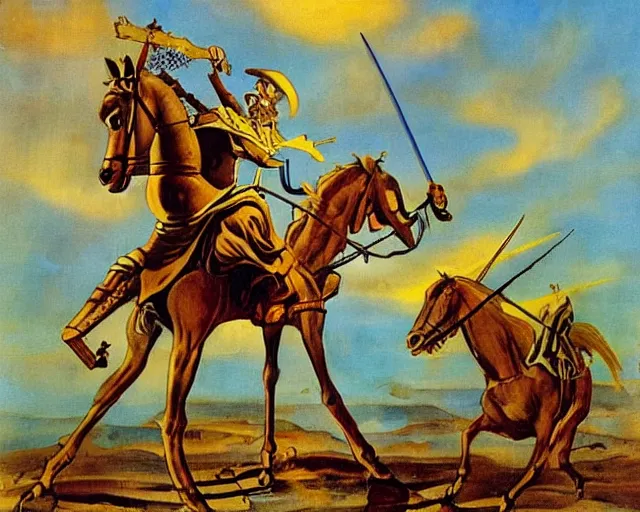 Image similar to don quixote by dali