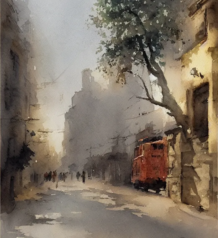 Image similar to a beautiful watercolor painting by Joseph Zbukvic