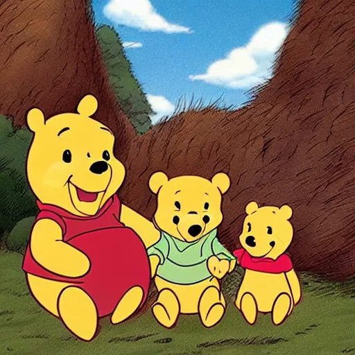 Image similar to Winnie the Pooh in the style of Ghibli