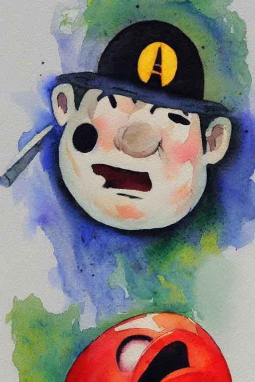 Prompt: a watercolor of king bob - omb by curt lacrosse art