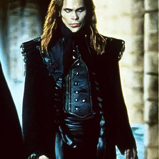 Prompt: a movie adaptation of the vampire lestat directed by jonathan frakes starring brad pitt!!! brad pitt is on the streets of paris as the vampire lestat!!!! technicolor, cinematic highly detailed, highly intricate, 3 5 mm, studio lighting