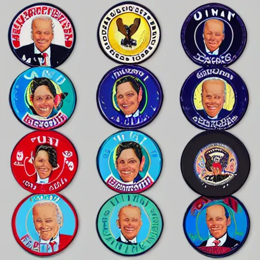 Prompt: joe biden pin set