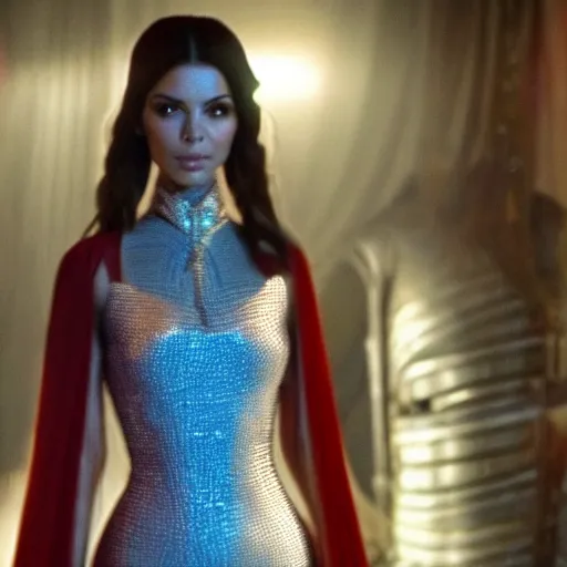 Image similar to victoria justice with kim kardashian body as princess padme in star wars episode 3, 8 k resolution, cinematic lighting, anatomically correct