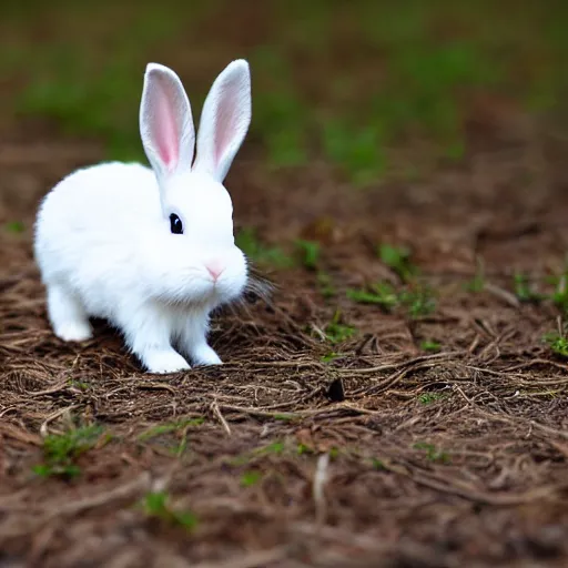 Image similar to white dwarf rabbit, photograph, sharp focus