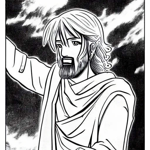 Image similar to manga drawing of jesus