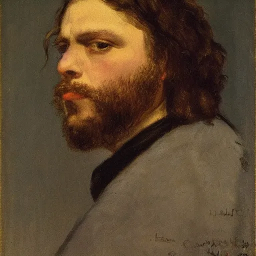 Image similar to head and shoulders portrait by gustave courbet