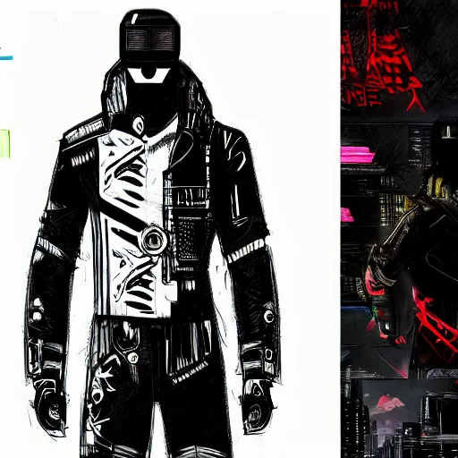 Image similar to cyberpunk jacket sketch