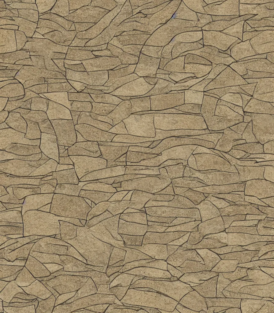 Image similar to texture map of beige stone with horizontal rectilinear engraving cutout