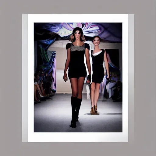 Image similar to fashion show from the year 3000, art print award winning dramatic light wide angle